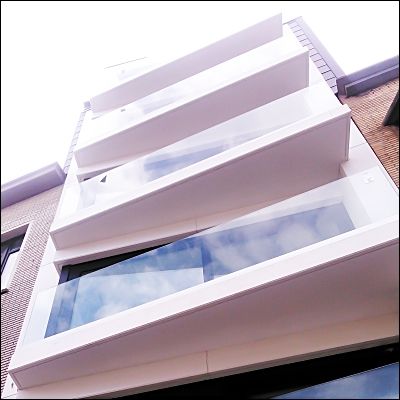Residentie Cascade - strak afgewerkt interieur met grote raampartijen, Oostende